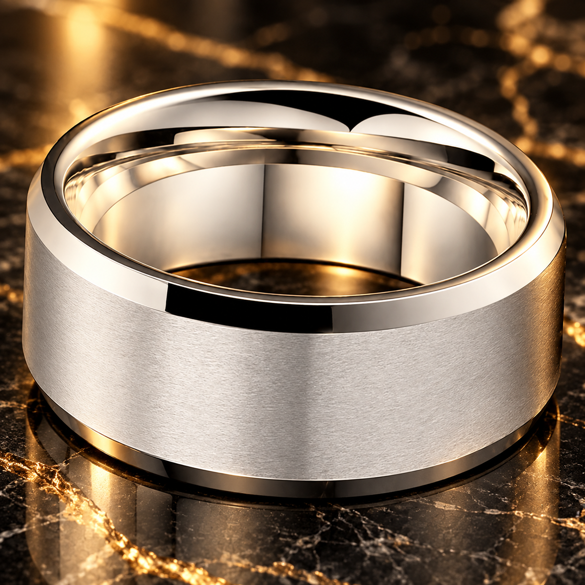 10mm White Tungsten Ring