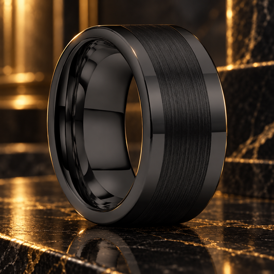 12mm Brushed Tungsten Wedding Band