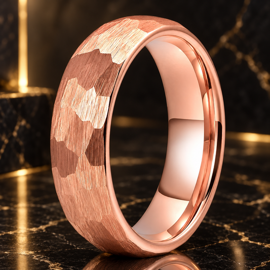 Hammered Tungsten Wedding Ring