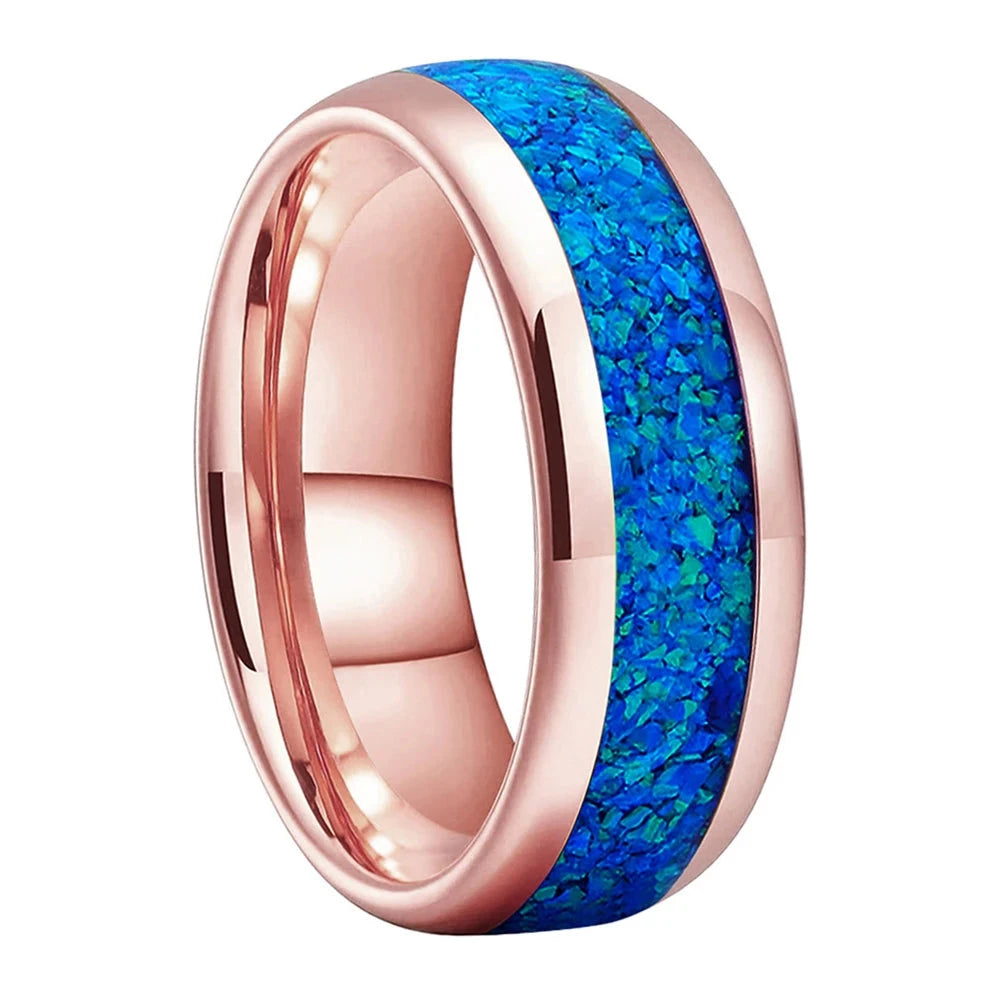 Tungsten Blue Opal Ring