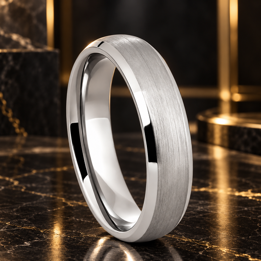 White Gold Tungsten Wedding Band