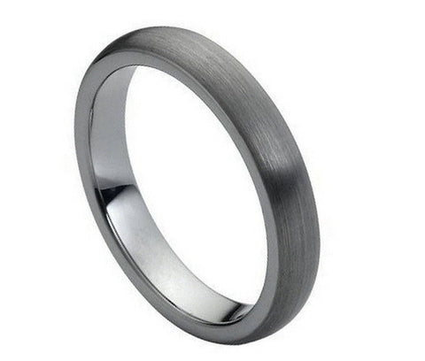 Tungsten Ring Domed with Brushed Finish-4mm