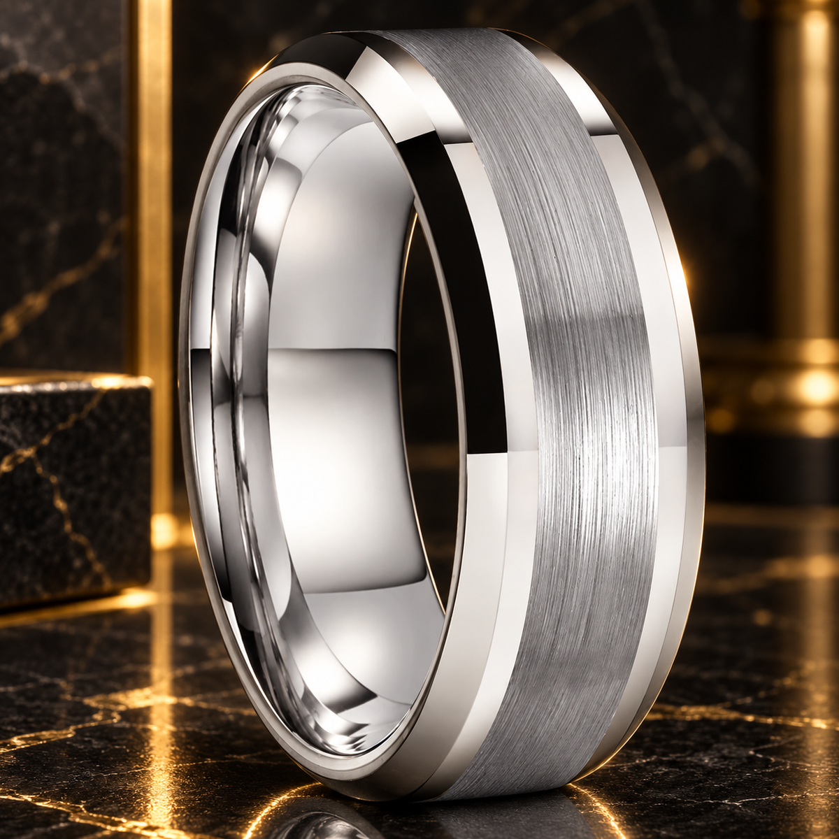 White Tungsten Rings