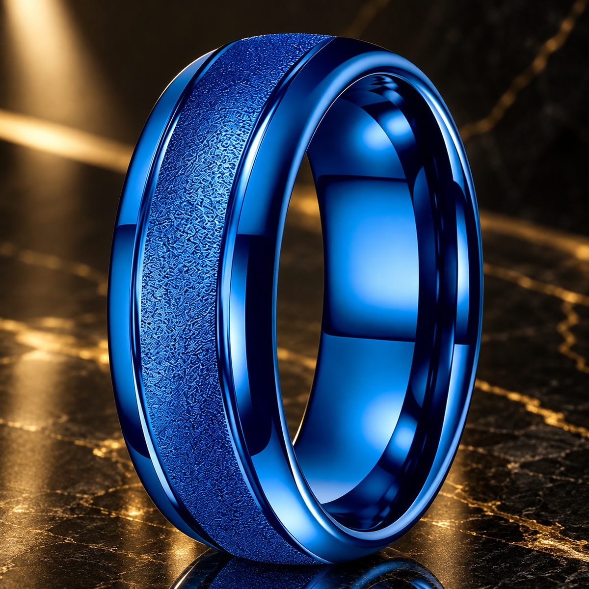 Blue Tungsten Rings