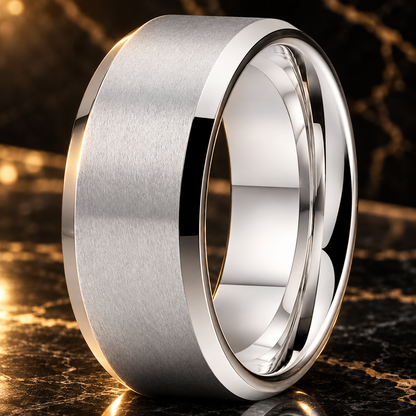 10mm White Tungsten Ring