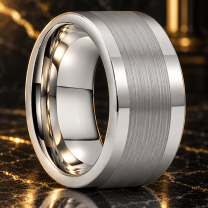 12mm Brushed Tungsten Wedding Band