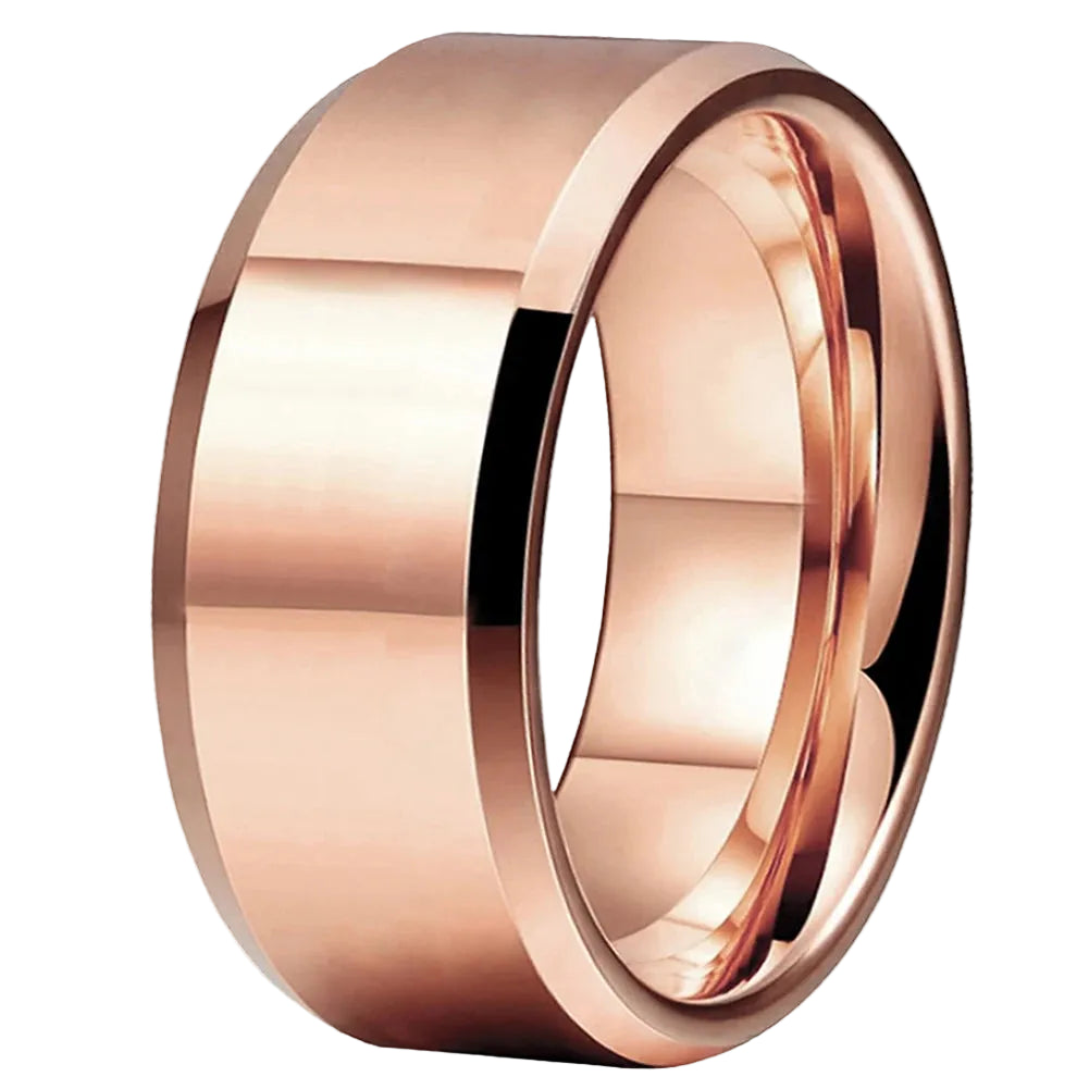 12mm Stepped Beveled Tungsten Wedding Band