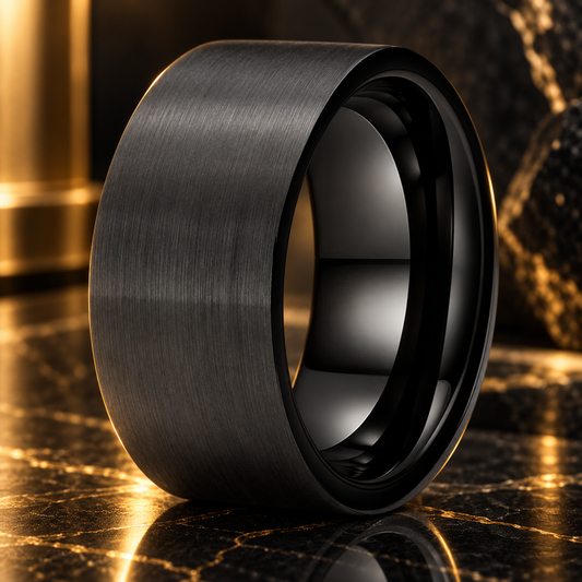 12mm Black Tungsten Wedding Ring 