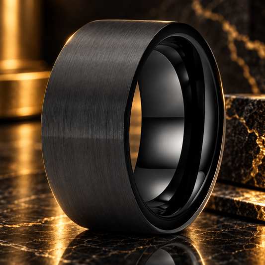12mm Black Tungsten Wedding Ring 