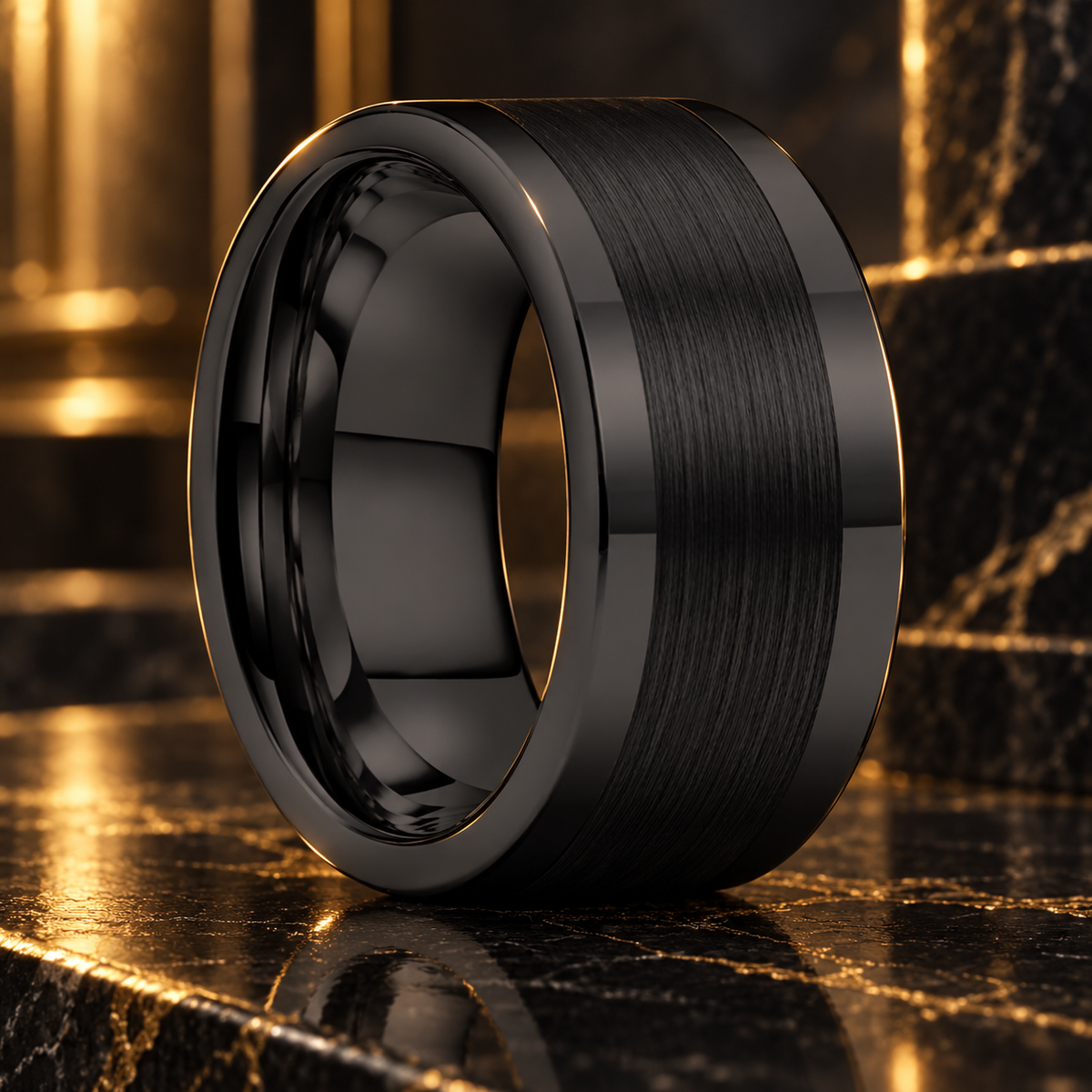 12mm Brushed Tungsten Wedding Band