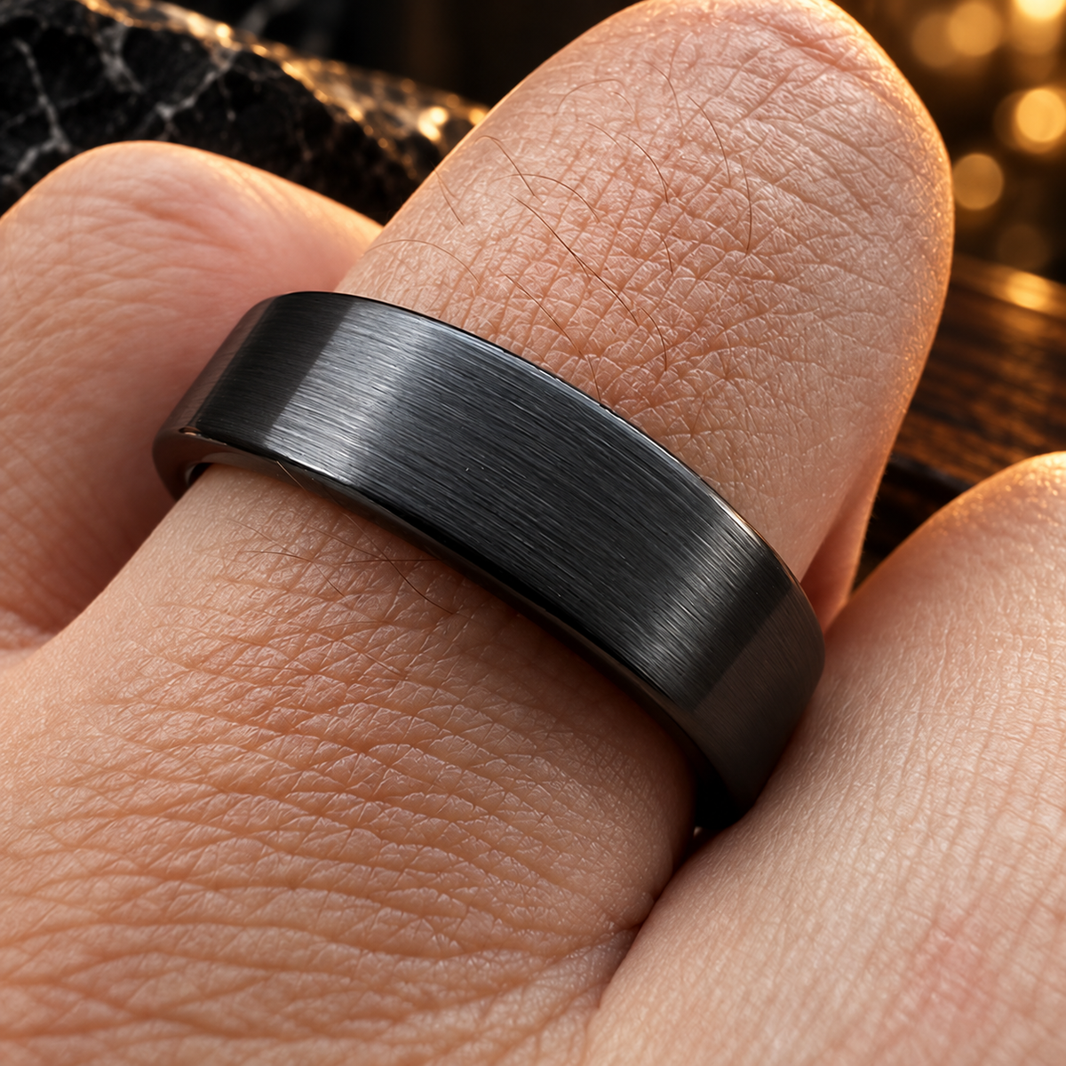 4mm Black Tungsten Ring 