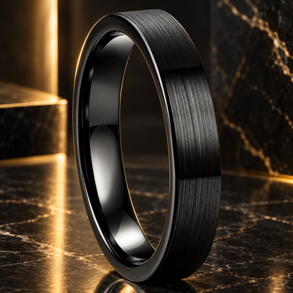 4mm Black Tungsten Ring 