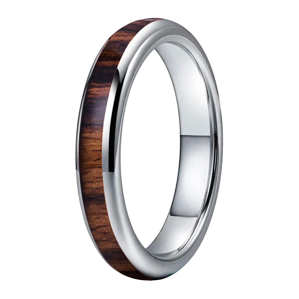 4mm Tungsten Wood Ring