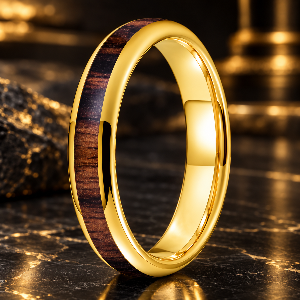 4mm Tungsten Wood Ring