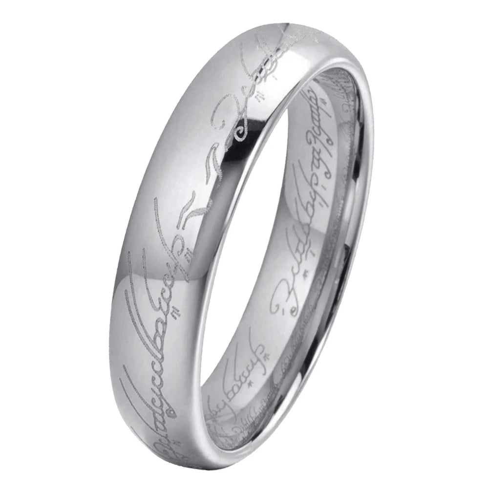 Engraved Tungsten Wedding Band 