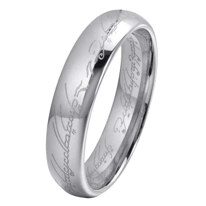 Engraved Tungsten Wedding Band 