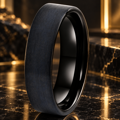 6mm Black Tungsten Wedding Band