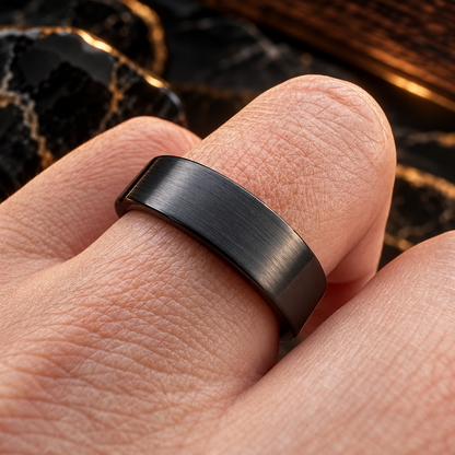 6mm Black Tungsten Wedding Band