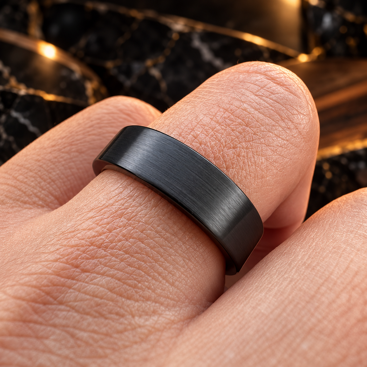 6mm Black Tungsten Wedding Band