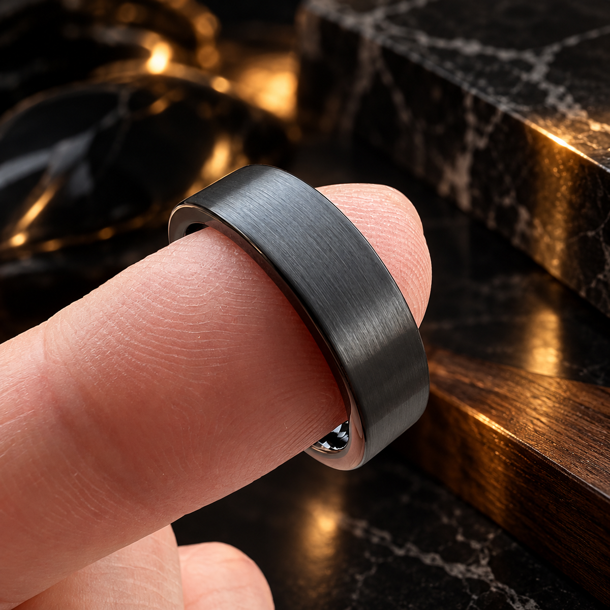 6mm Black Tungsten Wedding Band