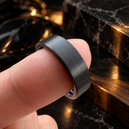 6mm Black Tungsten Wedding Band