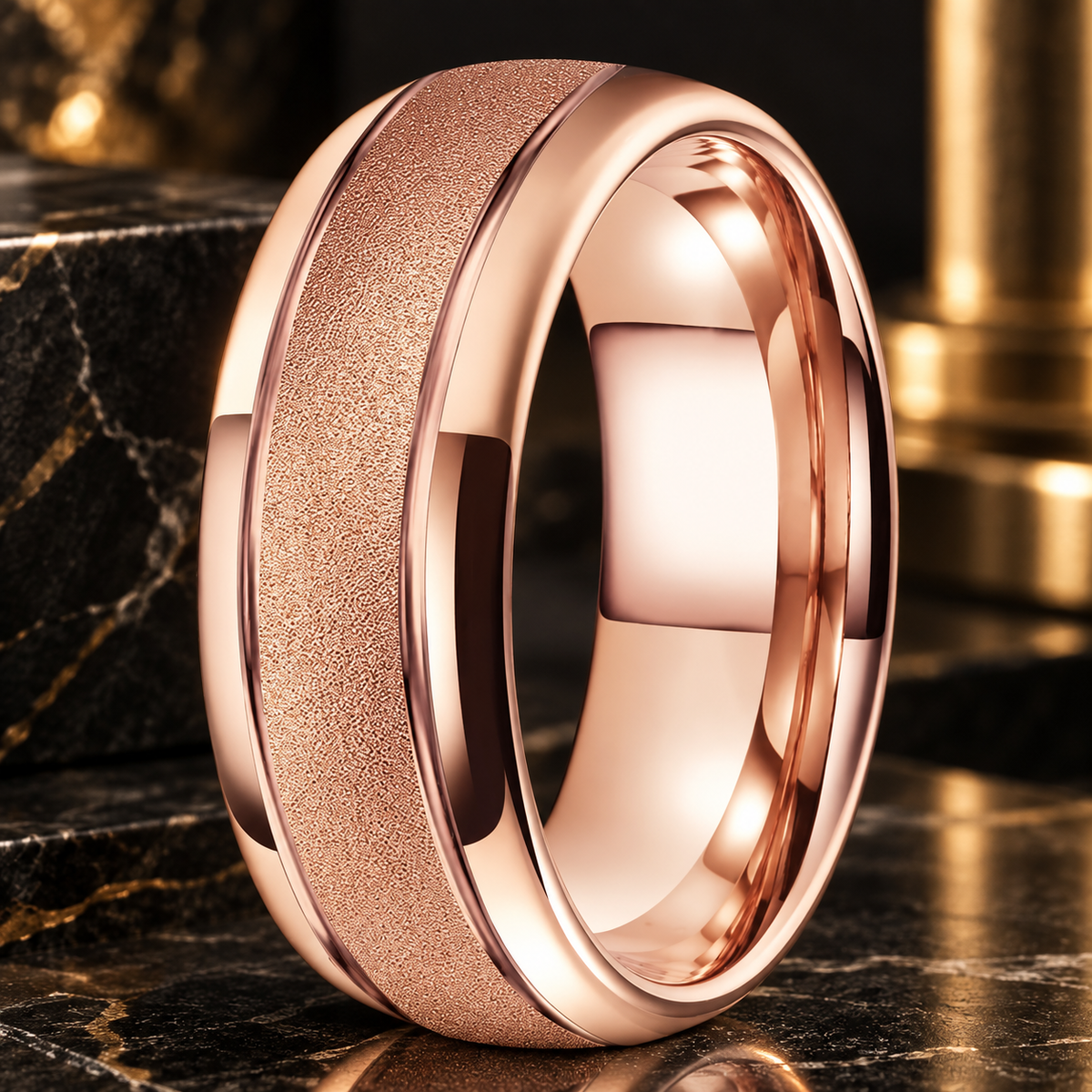 Sandblasted Tungsten Ring 