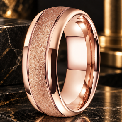 Sandblasted Tungsten Ring 