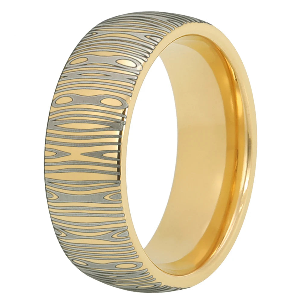 8mm Damascus Tungsten Ring