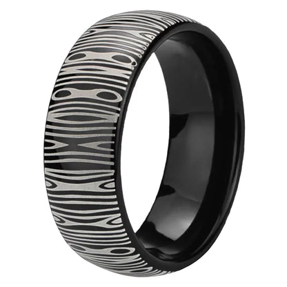 8mm Damascus Tungsten Ring