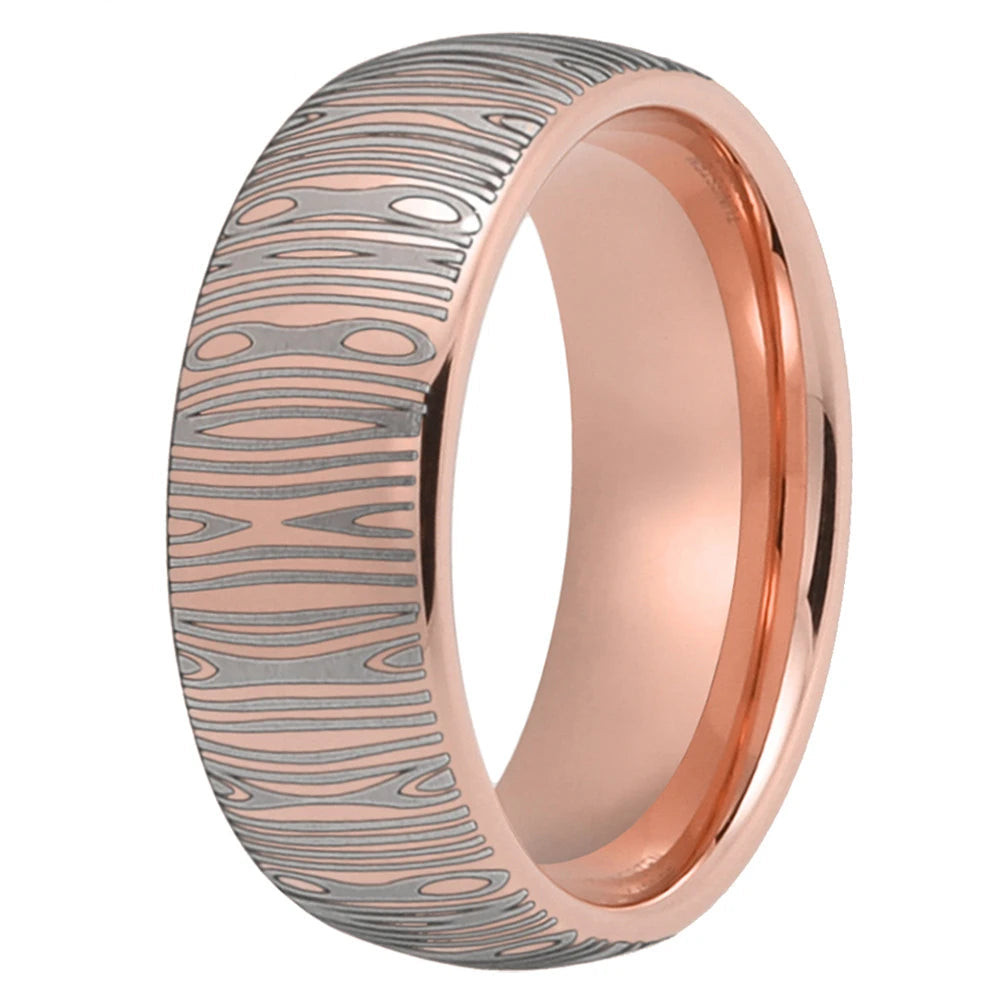 8mm Damascus Tungsten Ring