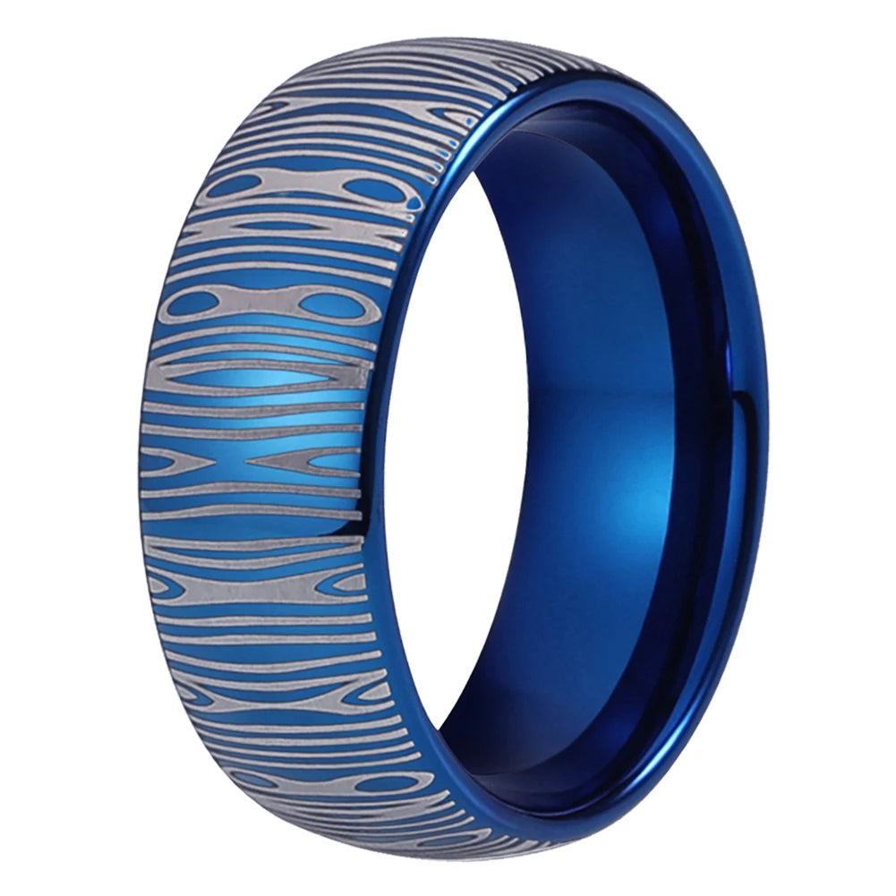 8mm Damascus Tungsten Ring