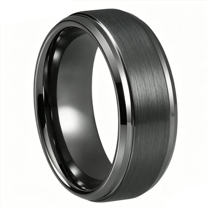 8mm Gunmetal Tungsten Carbide Wedding Band