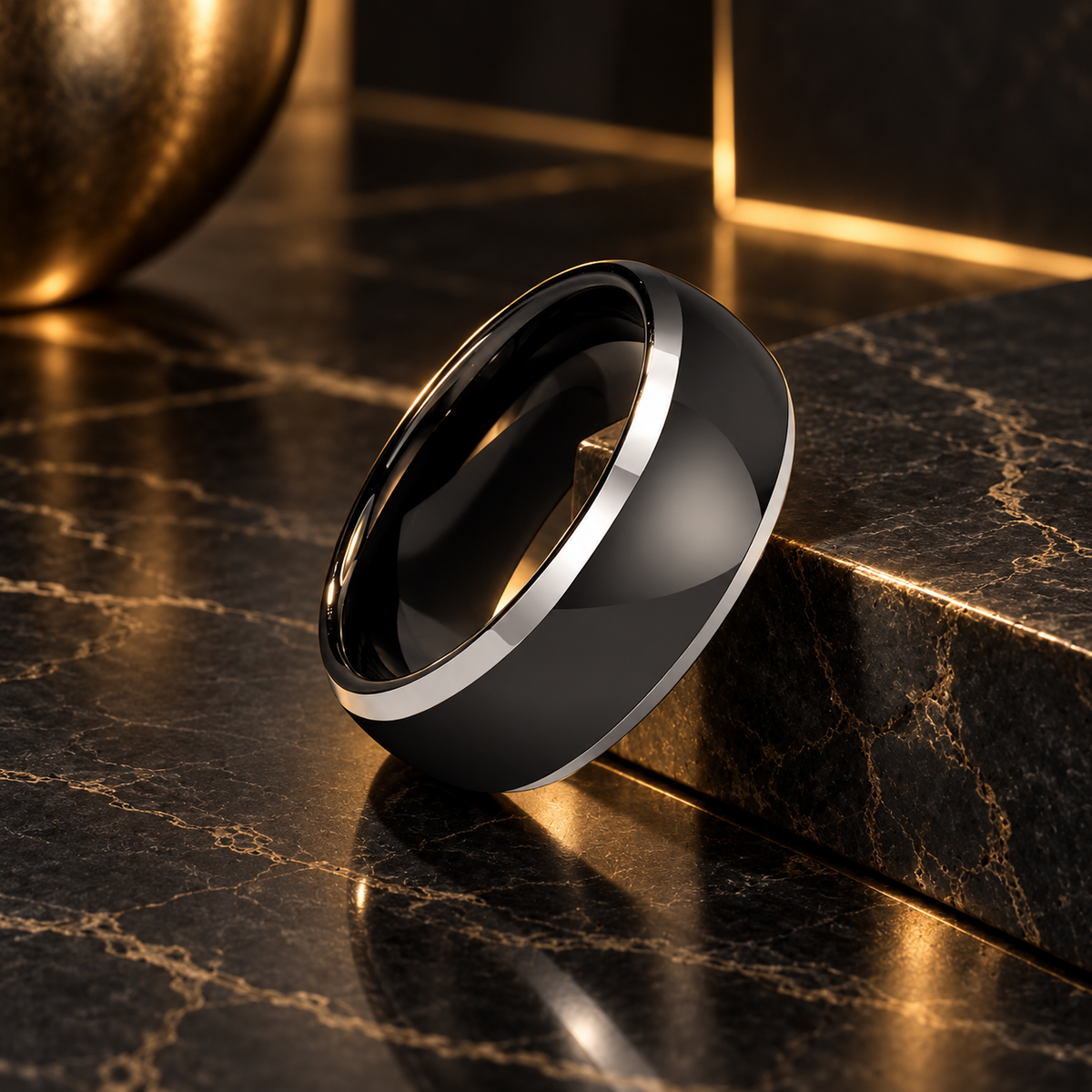 8mm Tungsten Carbide Wedding Band