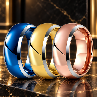 8mm Tungsten Carbide Wedding Band