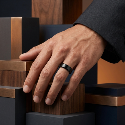 Black Brushed Tungsten Wedding Band