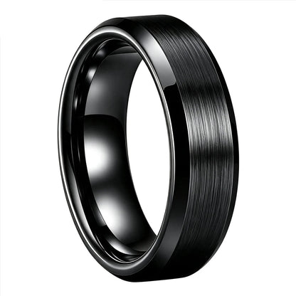 Black Brushed Tungsten Wedding Band