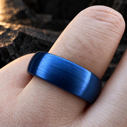 Men’s Blue Tungsten Wedding Ring 