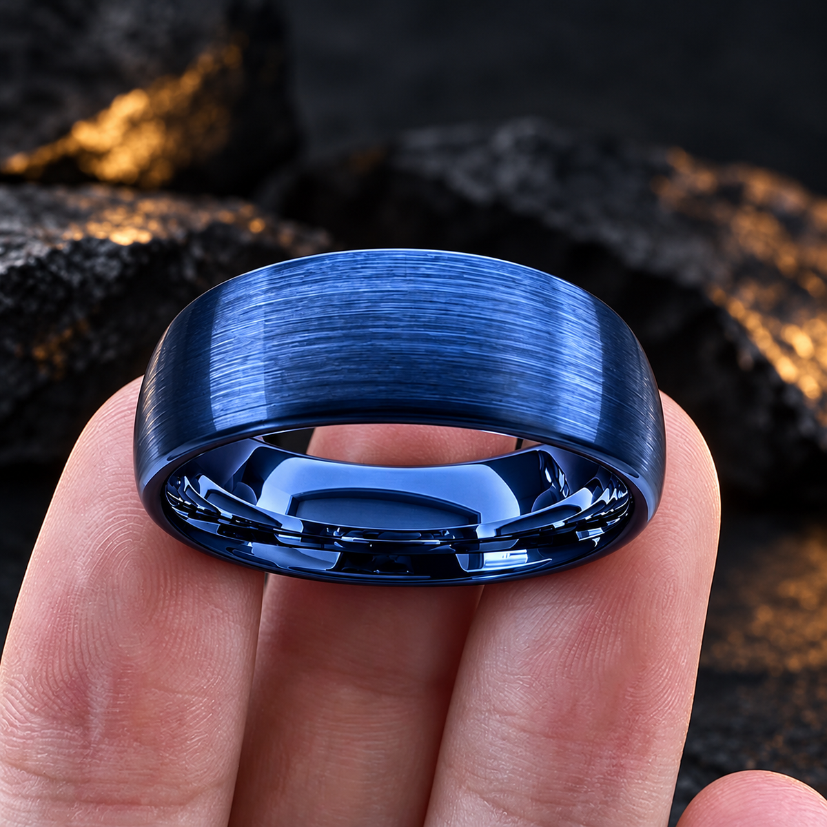 Men’s Blue Tungsten Wedding Ring 