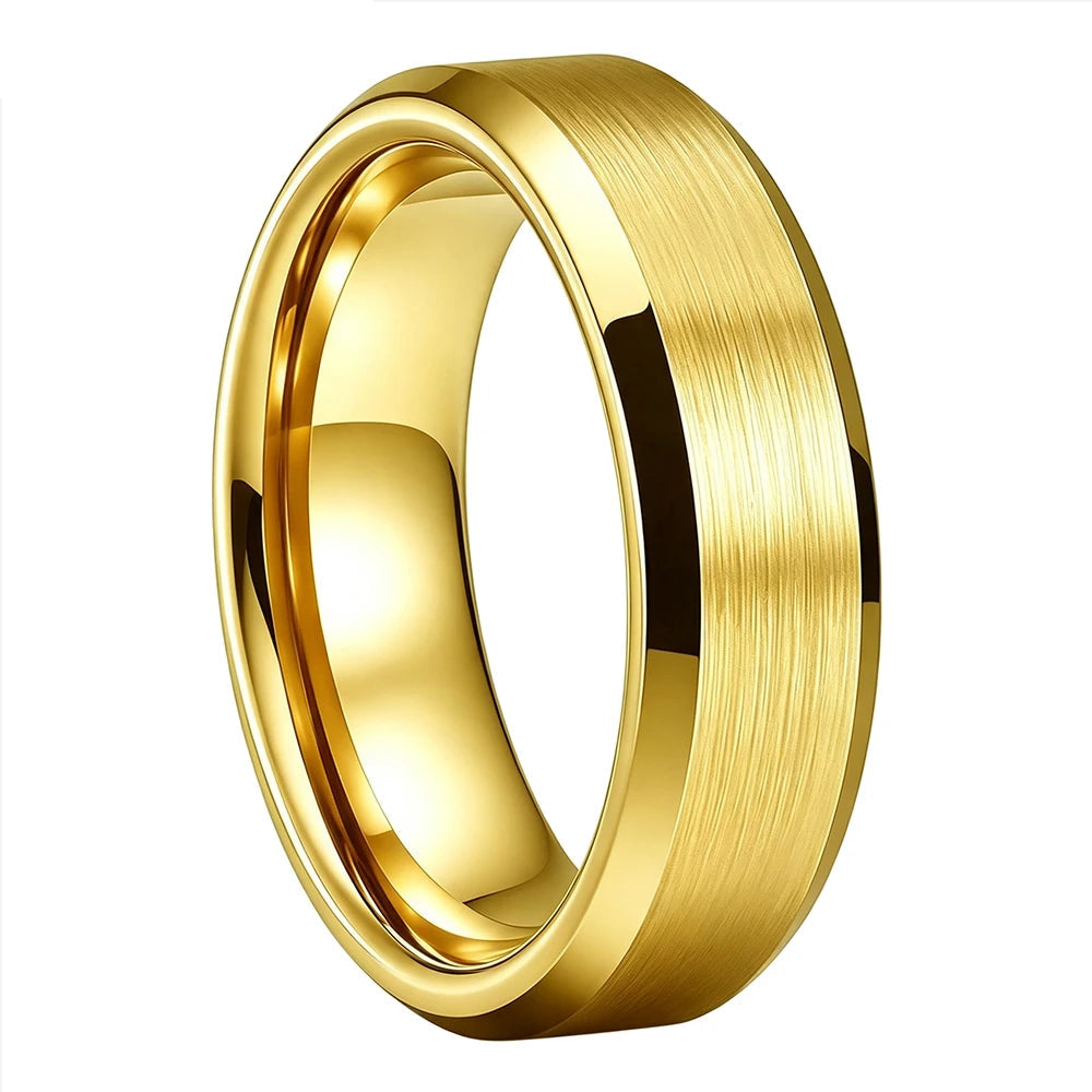 Brushed Gold Tungsten Ring...