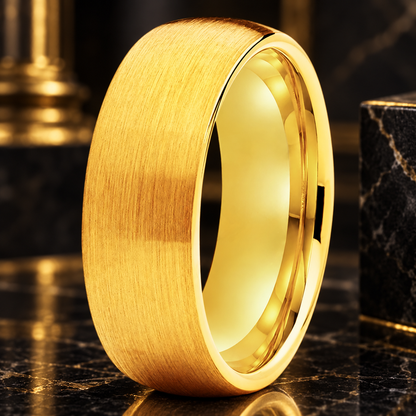 Brushed Dome Tungsten Carbide Wedding Band 