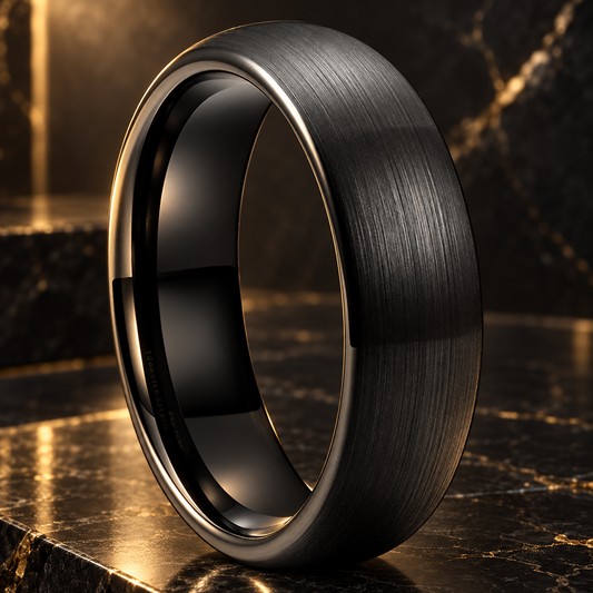 Brushed Dome Tungsten Carbide Wedding Band 