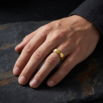 Brushed Gold Tungsten Ring...