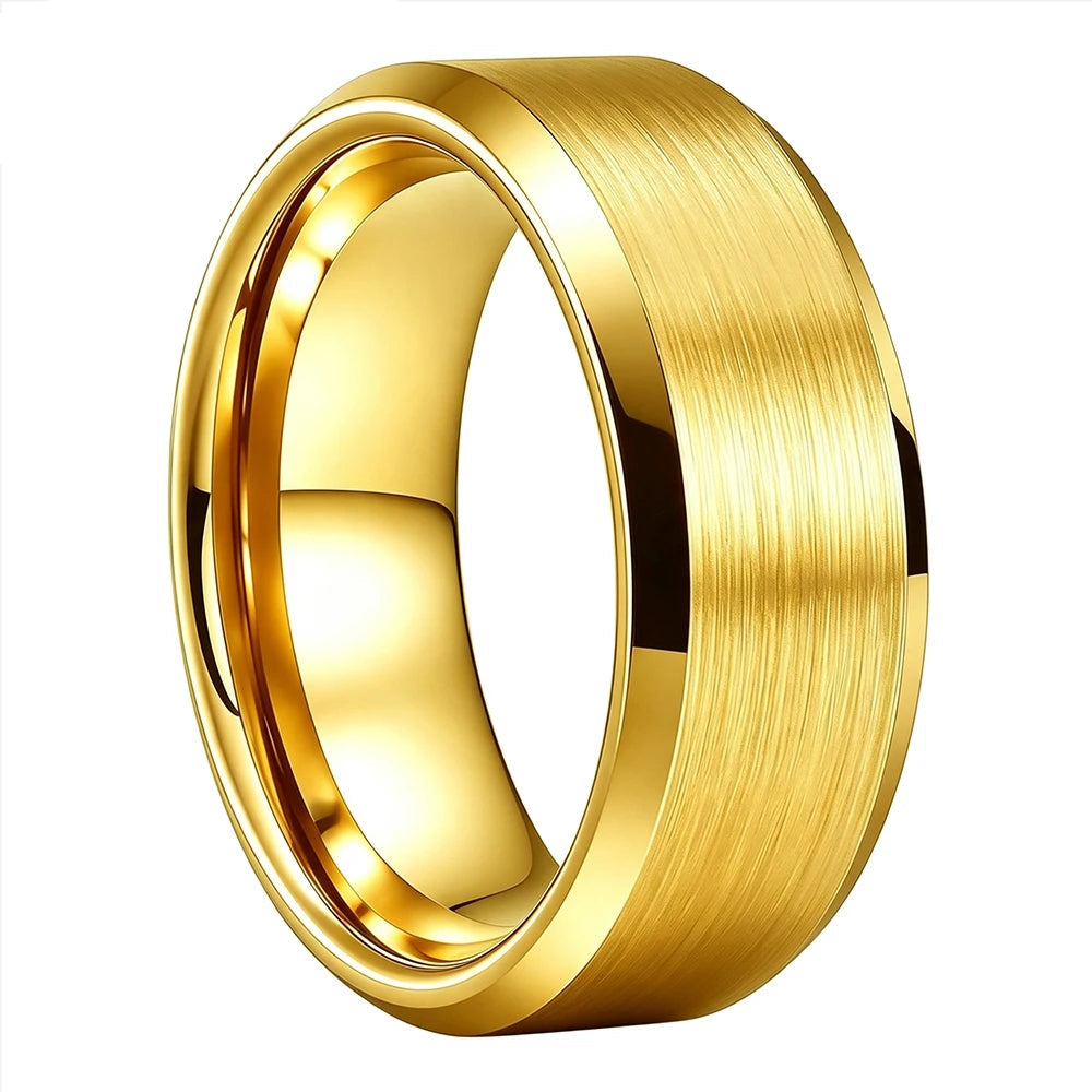 Brushed Gold Tungsten Ring...