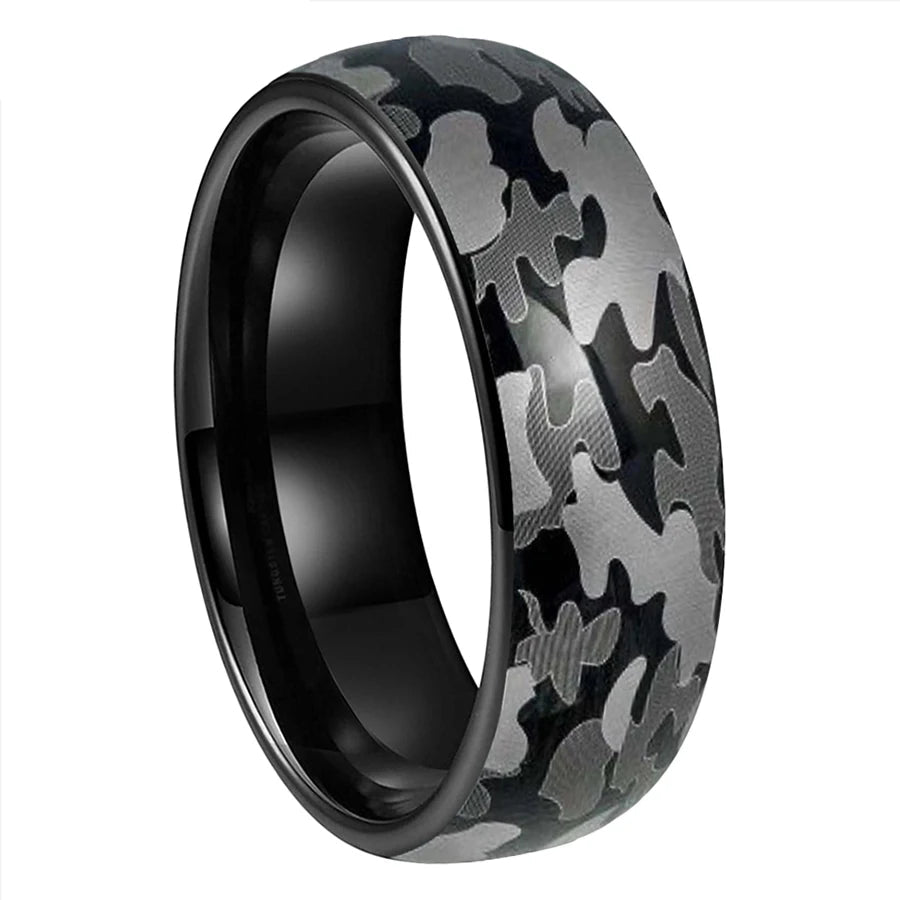 Camouflage Tungsten Carbide Wedding Ring