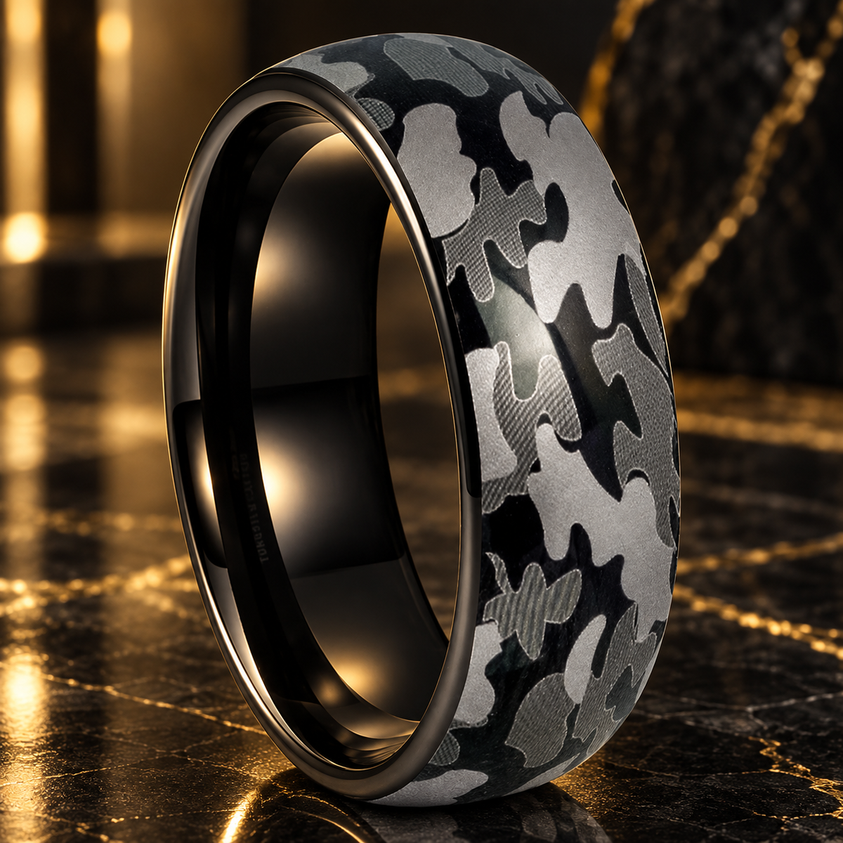 Camouflage Tungsten Carbide Wedding Ring