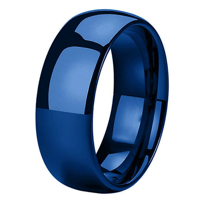 Domed Polished Blue Tungsten Ring