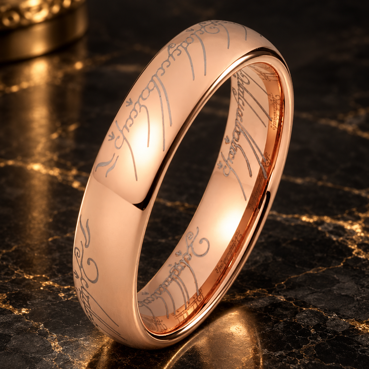 Engraved Tungsten Wedding Band 