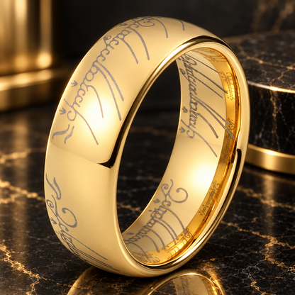 Engraved Tungsten Wedding Band 