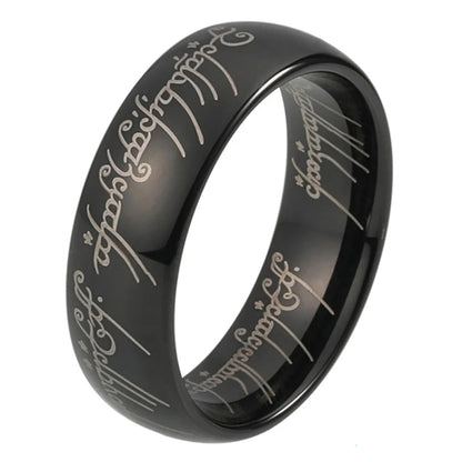 Engraved Tungsten Wedding Band 