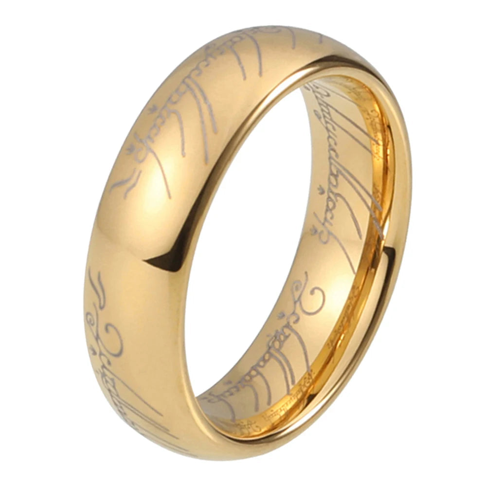 Engraved Tungsten Wedding Band 